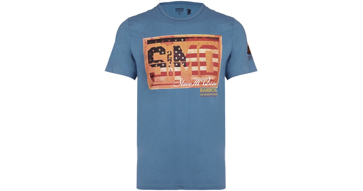 Barbour Steve McQueen Flag T-Shirt Stars and Stripes
