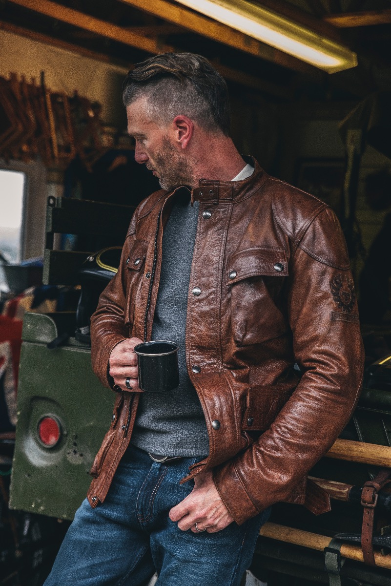 canal Meloso Brillante Belstaff Leather Trailmaster in Burnt Cuerto On sale at British Motorcycle  Gear.