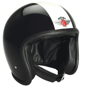 A black and white helmet with the words " gotham " on it.