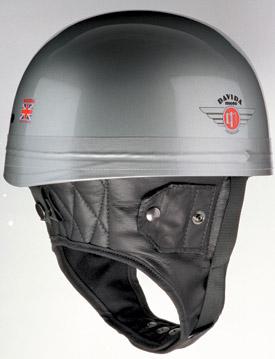 Full Leather Curtain on Davida Motorcycle Helmet