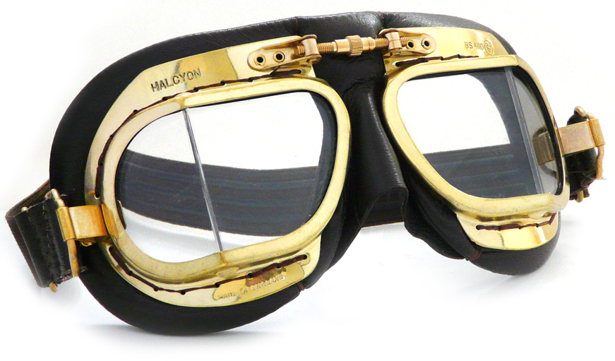 Halcyon Motorcycle Goggles Regular Brass and Black