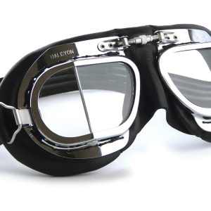 Halcyon Motorcycle Goggles Regular Chrome and Black