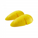 Two yellow bananas are sitting on a black background.