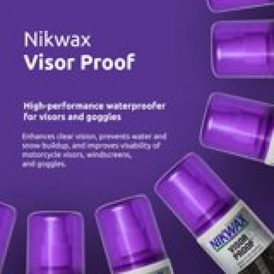 Nikwax Visor Proof SprayOn Helmet Visor and Windscreen Water Repellant British Motorcycle Gear